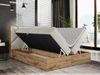 Boxspringbett mit Kopfteil und Topper, Polsterbett - GUNAR - 120 x 200 cm - Beige Velvet - H3 - Topper Visco Bild 2