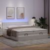 vidaXL Ottoman-Bett mit Matratzen & LEDs Weiß 180x200 cm Kunstleder 3312806 Bild 3