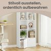 VASAGLE Regal mit Türen, 4-stöckiges Standregal, Aufbewahrungsregal für Wohnzimmer, Homeoffice, 2 Fächer, weiß Bild 4