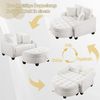 MODFU Schlafsofa Nachhaltiger Hocker in Eukalyptus, 132x129x93 cm, Set 1 Teile, Mit integriertem Staufach – die praktische 2‑in‑1 Lösung Bild 3