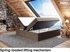 MEBLINI Boxspringbett LIONEL 180x220 cm mit Bettkasten - H4/Braun Webstoff Polsterbett - Doppelbett mit Topper & Bonellfederkern-Matratze Bild 3