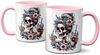 TASSENKING Tasse, Skull Frau mit Mittelfinger (FuckOff) und Kaffee / Rosa Bild 4