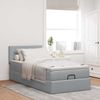 vidaXL Ottoman-Bett mit Matratze & LEDs Hellgrau 100x200 cm Stoff 3312201 Bild 4