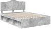 vidaXL Bettrahmen mit Kopfteil Beton 140 x 190 cm Massives Kiefernholz 3413311 Bild 4