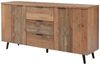 Merax Sideboard in Altholz-Optik mit 3 Schubladen und 2 Türen, Kommode mit verstellbaren Ablagen,B:140cm Bild 3