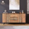 Merax Sideboard in Altholz-Optik mit 3 Schubladen und 2 Türen, Kommode mit verstellbaren Ablagen,B:140cm Bild 5