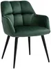 Vente-unique - PEGA Stuhl SamtStoff Grün - B 62 cm x H 78 cm x L 58,5 cm Bild 2