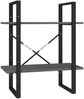 vidaXL Bücherregal 2 Böden Grau 60x30x70 cm Massivholz Kiefer 806434 Bild 2