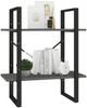 vidaXL Bücherregal 2 Böden Grau 60x30x70 cm Massivholz Kiefer 806434 Bild 4