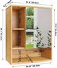 Bambus Badezimmerschrank mit Spiegel WC Organizer Medizinschrank 2 Türen Natur Bild 3