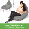 Green Bean® Sitzsack "Triangle" 150x100x100cm mit 220 Liter EPS-Perlen Füllung - Kuschelig Weich Waschbar - Grau Bild 4