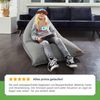Green Bean® Sitzsack "Triangle" 150x100x100cm mit 220 Liter EPS-Perlen Füllung - Kuschelig Weich Waschbar - Grau Bild 5