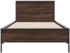 vidaXL Bettgestell Braun Eichen-Optik 90x200 cm Holzwerkstoff Metall 845521 Bild 4