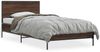vidaXL Bettgestell Braun Eichen-Optik 90x200 cm Holzwerkstoff Metall 845521 Bild 2