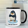 Momentals Tasse Pinguin – Ganz ganz dünnes Eis – lustiger Geschenk Becher Morgenmuffel, Gratis Versand · Links-&Rechtshänder · Spülmaschinenfest Bild 2
