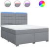 vidaXL Boxspringbett mit Matratze Hellgrau 180x200 cm Stoff 3292867 Bild 2