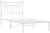 vidaXL Bettgestell mit Kopfteil Metall Weiß 90x200 cm 353579 Bild 3