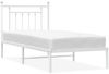 vidaXL Bettgestell mit Kopfteil Metall Weiß 90x200 cm 353579 Bild 2