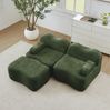 Modulares Ecksofa 70cm×192cm×167cm aus Samt in Grün – wohnliches Sofa mit Hocker, Wellenform und ohne Montage Bild 3