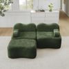 Modulares Ecksofa 70cm×192cm×167cm aus Samt in Grün – wohnliches Sofa mit Hocker, Wellenform und ohne Montage Bild 4