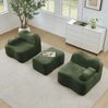 Modulares Ecksofa 70cm×192cm×167cm aus Samt in Grün – wohnliches Sofa mit Hocker, Wellenform und ohne Montage Bild 2