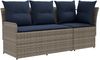 vidaXL Gartenarmsessel mit Ecksofa 2 Stück Grau und Marineblau 42025374 Bild 2