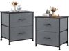SURFOU Nachttisch 2er Nightstand Kommode Beistelltisch mit 2 Schublade 2-stufiger (für Schlafzimmer, für Schlafzimmer und Wohnzimmer), Bed Side Table Bedroom Stoffschubladen Aufbewahrungs Nachtschrank Bild 4