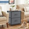 SURFOU Nachttisch 2er Nightstand Kommode Beistelltisch mit 2 Schublade 2-stufiger (für Schlafzimmer, für Schlafzimmer und Wohnzimmer), Bed Side Table Bedroom Stoffschubladen Aufbewahrungs Nachtschrank Bild 2