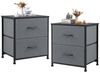 SURFOU Nachttisch 2er Nightstand Kommode Beistelltisch mit 2 Schublade 2-stufiger (für Schlafzimmer, für Schlafzimmer und Wohnzimmer), Bed Side Table Bedroom Stoffschubladen Aufbewahrungs Nachtschrank Bild 5