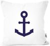 MoonWorks Dekokissen Kissenbezug Anker Aufdruck maritimes Motiv Geschenk für Nordlichter Kissenhülle Dekokissen Moonworks® Bild 2