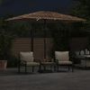 Sonnenschirm, Terrassenschirm mit LED und Stahlmast Braun 300x200x250 cm Bild 3