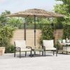 Sonnenschirm, Terrassenschirm mit LED und Stahlmast Braun 300x200x250 cm Bild 2