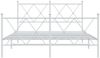 vidaXL Bettgestell mit Kopf- und Fußteil Metall Weiß 140x190 cm 376569 Bild 4
