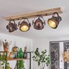 »Biati«, verstellbare Deckenlampe aus Metall/Holz/Glas in Rost/Braun/Natur/Klar, 4-flammig, 4 x GU10, max. 40 Watt, dreh- u. schwenkbarer Spot im Industrial Design m. Textilkabeln Bild 4