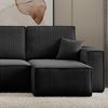 Wohnlandschaft COMO U-Form Cord mit Bett Schlafsofa Ottomane Schwarz Bild 5