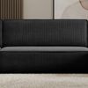 Wohnlandschaft COMO U-Form Cord mit Bett Schlafsofa Ottomane Schwarz Bild 4