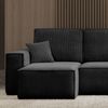 Wohnlandschaft COMO U-Form Cord mit Bett Schlafsofa Ottomane Schwarz Bild 3