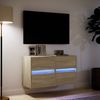 vidaXL TV-Wandschränke mit LED-Beleuchtung 2 Stk. Sonoma 41x31x45 cm 852276 Bild 5