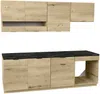 Vente-unique - CARMEO Küchenmöbel Holz, Platte GrauBeige - B 60 cm x H 82 cm x L 200 cm Bild 4
