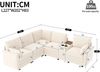 Merax Ecksofa 5-Sitzer, Sofa mit Konsole, USB-Anschlüssen & Getränkehaltern, Wendbare Mittelkonsole mit Stauraum, Modulares L-Form Sofa für Wohn- und Schlafzimmer, Beige Bild 4