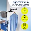 EASYmaxx Klappbarer Wäscheständer | Effizientes Trocknen mit 3 Ebenen, 2 Seitenflügeln & leichtem Aufbau | Platzsparend, vielseitig und mobil für drinnen und draußen, Schwarz/Weiß Bild 2