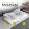 Juskys Nackenkissen 2er Set - Ergonomisches Nackenkissen mit Memory-Foam, atmungsaktivem Bezug - Kissen für den Nacken, gesunder Schlaf - weiß/grau Bild 2