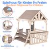 Merax Outdoor-Spielküche Massivholz, Hausform Kinderküche Küchenset mit regensicherem Dach 147.5x114x156cm Bild 5