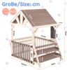 Merax Outdoor-Spielküche Massivholz, Hausform Kinderküche Küchenset mit regensicherem Dach 147.5x114x156cm Bild 4
