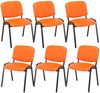 CLP 6er Set Besucherstuhl Ken Kunstleder stapelbar mit einer Sitzhöhe von 44 cm,orange Bild 2