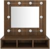Spiegelschrank, Badezimmerschrank mit LED Braun Eichen-Optik 60x31,5x62 cm Bild 5