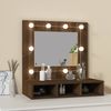 Spiegelschrank, Badezimmerschrank mit LED Braun Eichen-Optik 60x31,5x62 cm Bild 3