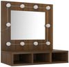 Spiegelschrank, Badezimmerschrank mit LED Braun Eichen-Optik 60x31,5x62 cm Bild 4