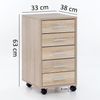 Kadima Design Schubladenschrank "Itter" Holz: 5 Schubladen, Rollen, melaminharzbeschichtet. Beige, 33x38x63 cm Bild 4