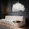 RGB LED Pendelleuchte, Blätter-Design, Chrom, H 150 cm Bild 5